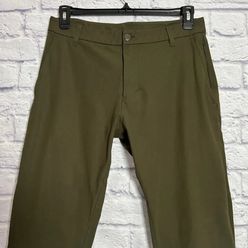 Lululemon Commission Pant MENS 33x26 SHORT Olive Green ABC Chino RUNS SMALL